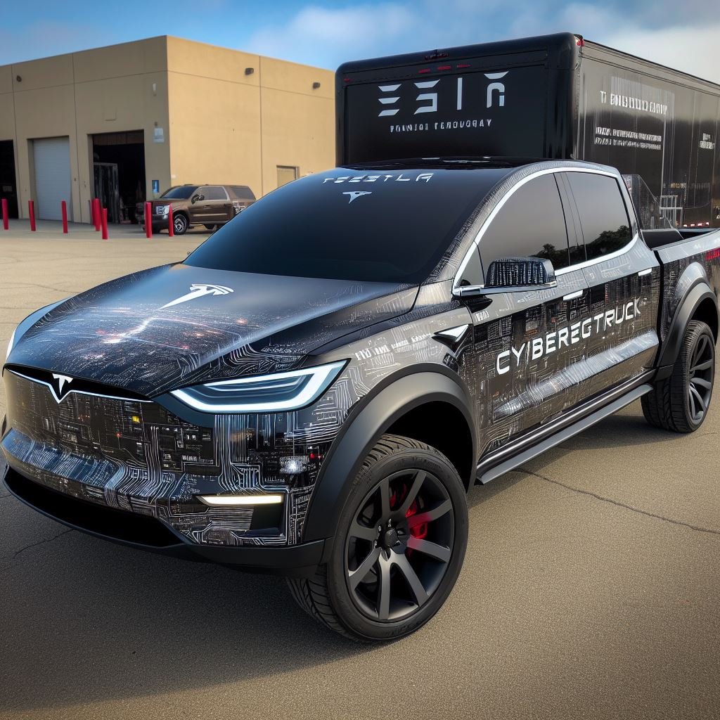 Tesla Cybertruck , tesla customization, customized cybertruck, tesla design, cybertruck design, F-150 wrap, tesla F-150 wrap